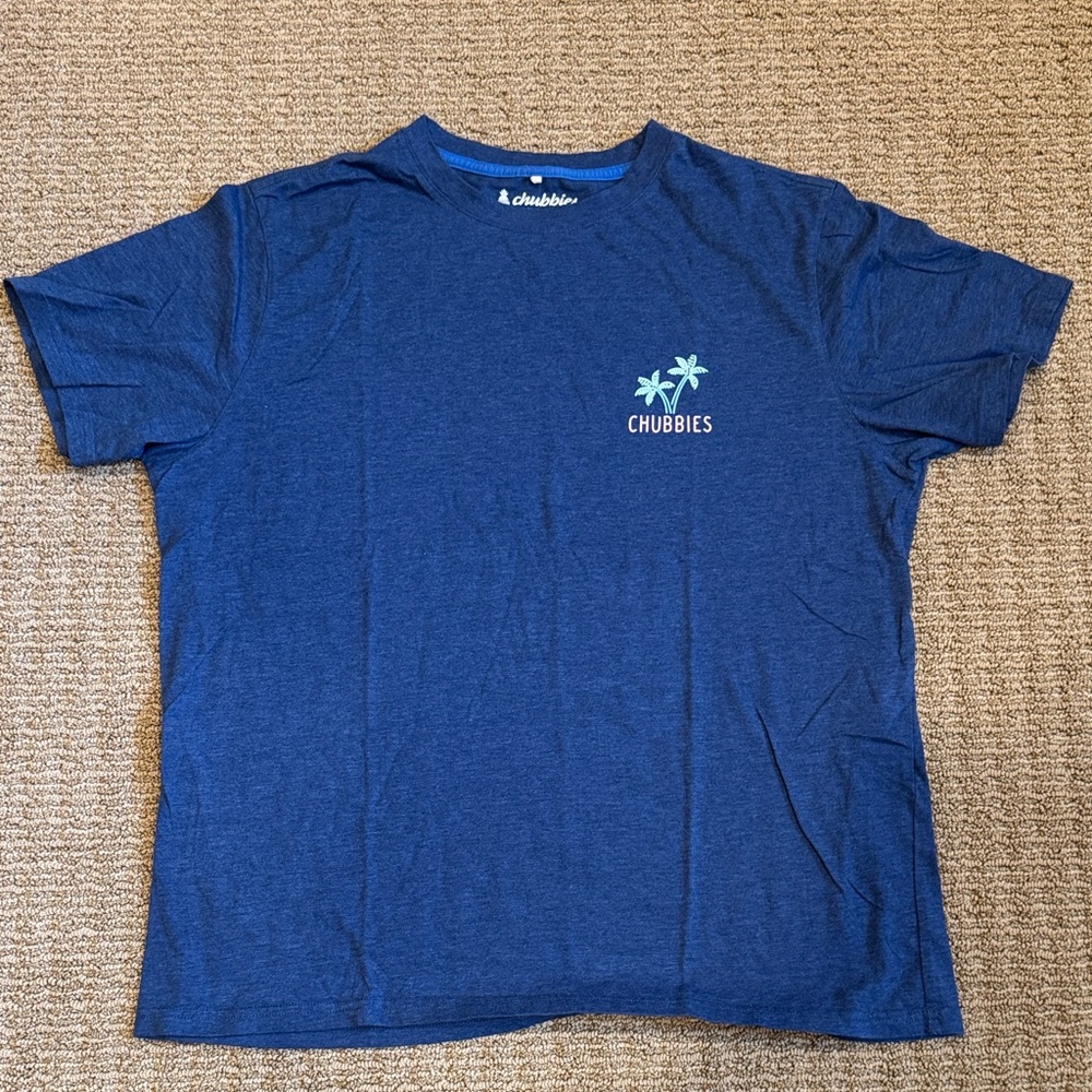 Chubbies Navy Tee with Palm Design